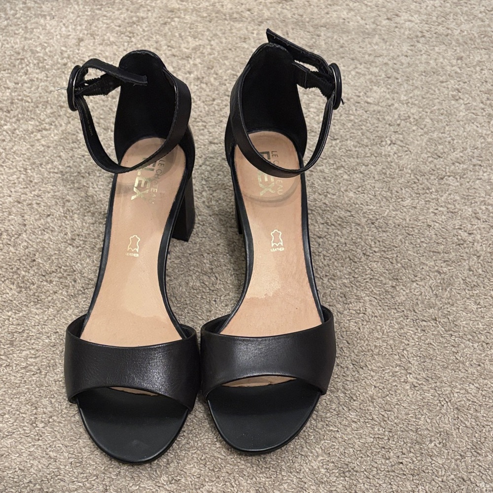 Le Chateau Black Ankle Strap Heels
